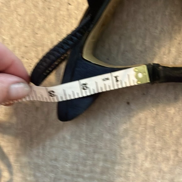 Navy pointed toe shoes. Flowers & beads design. - Picture 11 of 11